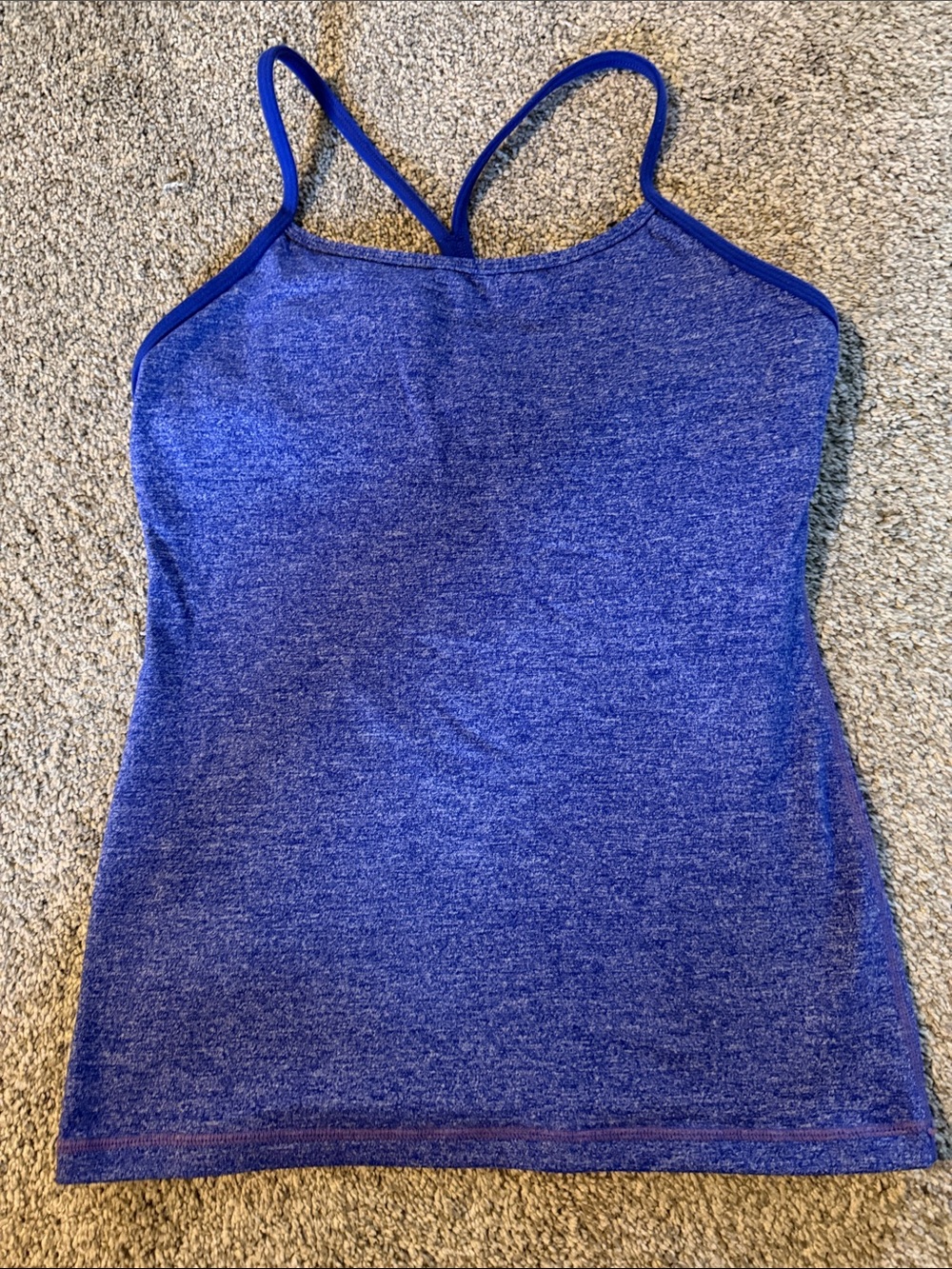 lululemon athletica Blue Heather Strappy Workout Tank